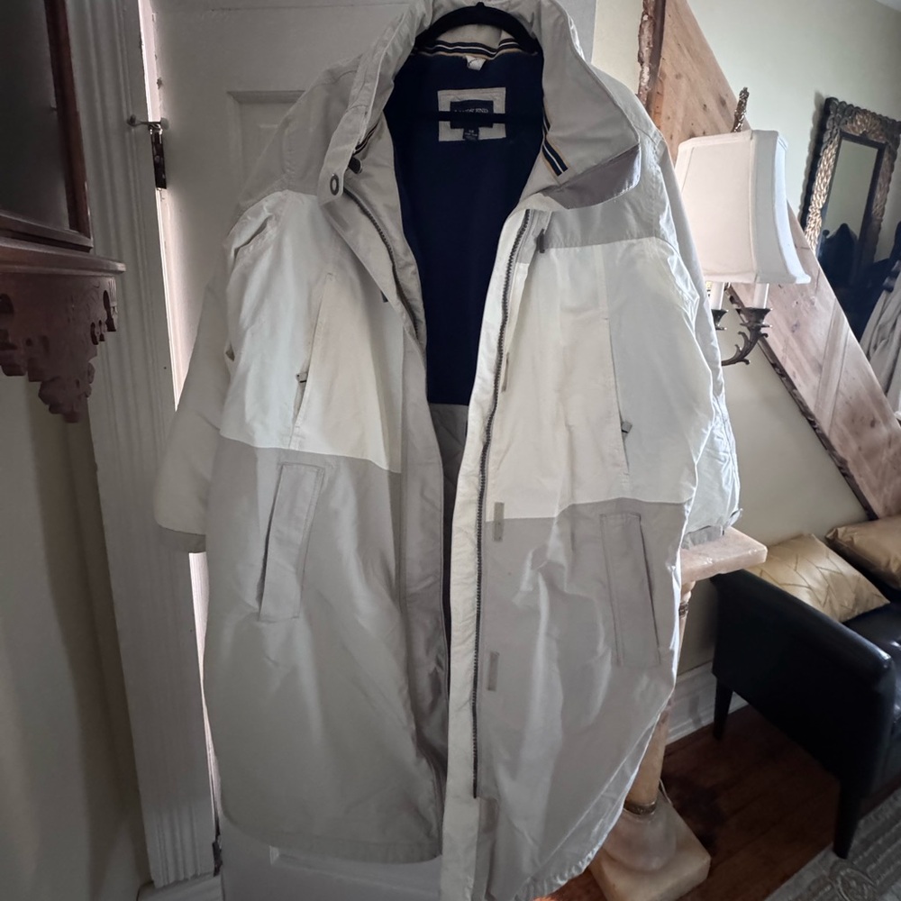 Lands' End Women's Squall Coat in White and Gray